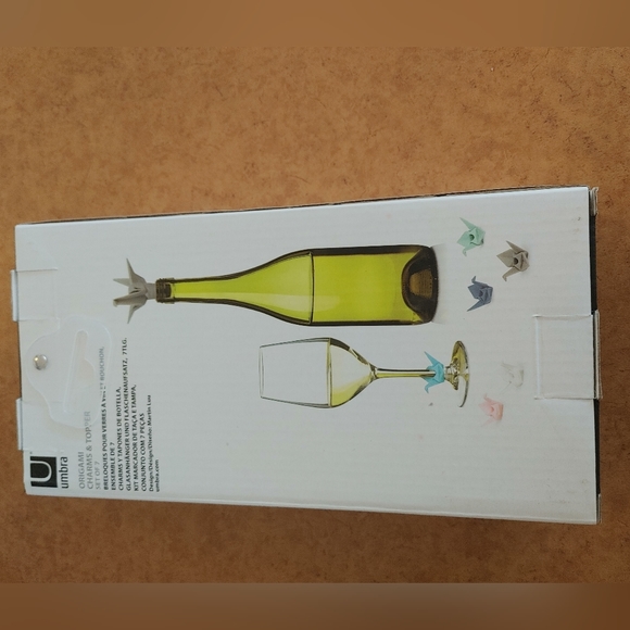 Umbra Origami Wine Charms and Topper - Picture 2 of 2